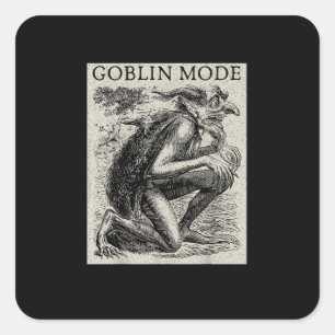 Goblin Mode Goblincore Fairycore Medeltida Grunge Fyrkantigt Klistermärke