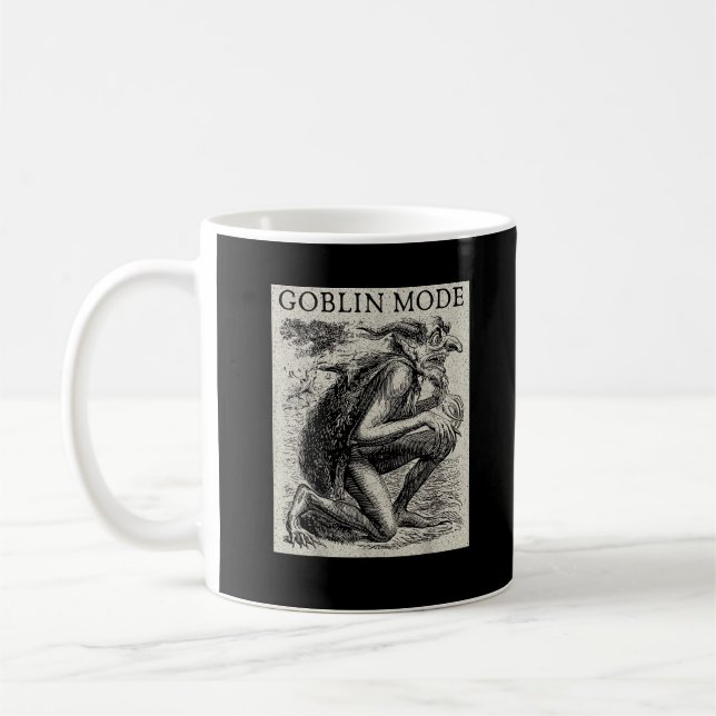 Goblin Mode Goblincore Fairycore Medeltida Grunge Kaffemugg (Vänster)