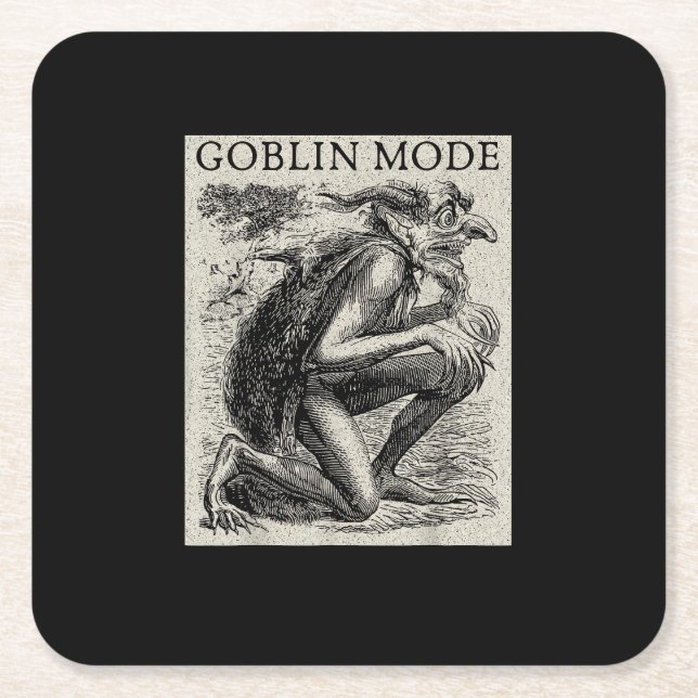 Goblin Mode Goblincore Fairycore Medeltida Grunge Underlägg Papper Kvadrat (Framsidan)
