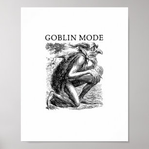 Goblin Mode Goblincore Vintage Estetik Rolig Avstä Poster
