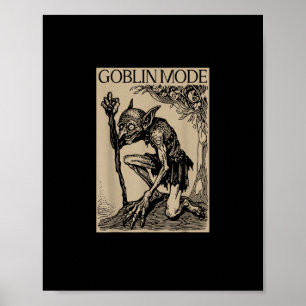 Goblin Mode Goblincore Vintage Estetik Rolig  Poster