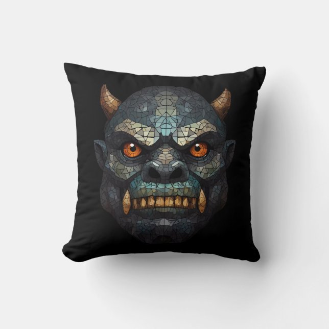 Goblin och Orc Porträtt Kudde (Framsida)