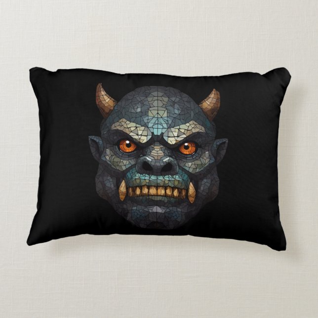 Goblin och Orc Porträtt Prydnadskudde (Baksidan)