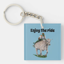 Goblin Rider Ox Racer Fantasy Art Keychain
