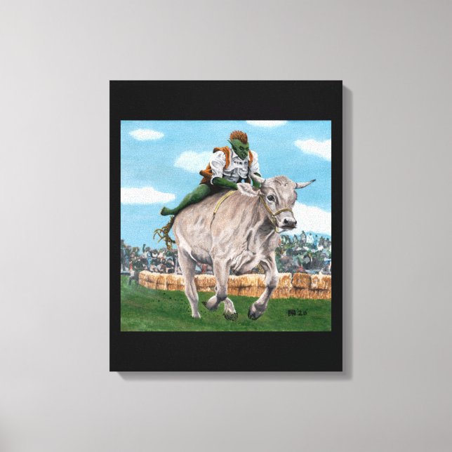 Goblin Rider Ox Tävla Fantasy Art Kanvastryck (Framsida)