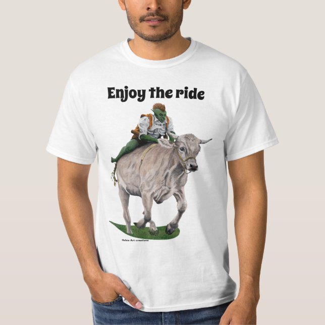 Goblin Rider Ox Tävla Fantasy Art Shirt T (Framsida)
