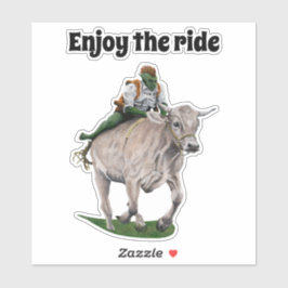 Goblin Rider Ox Tävla Fantasy Art Sticker Klistermärken