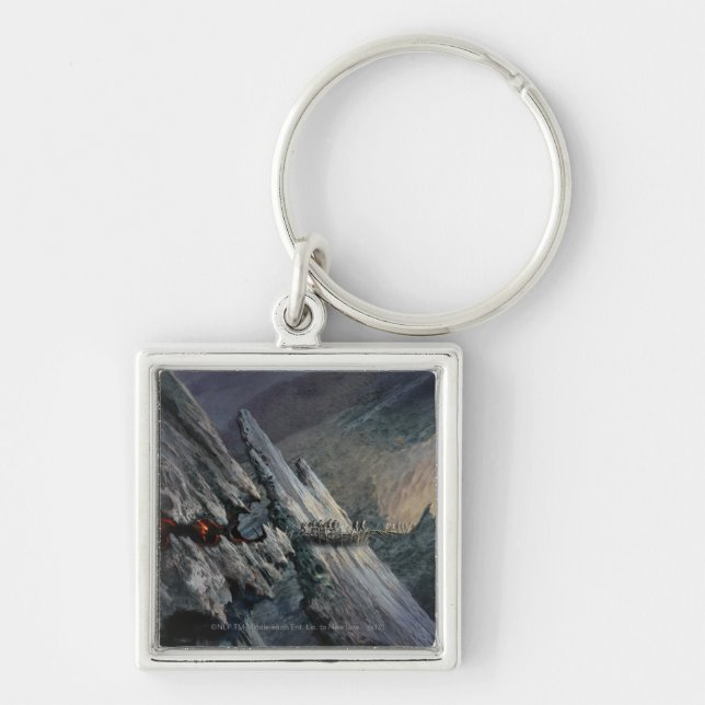 Goblin Town Concept - Goblin-fångar Fyrkantig Silverfärgad Nyckelring (Framsidan)