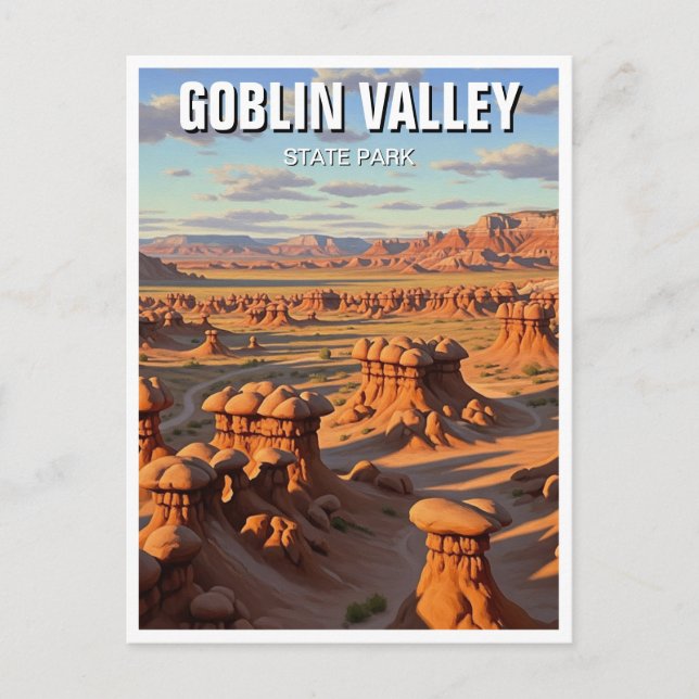 Goblin Valley State Park Utah Solnedgång Vykort (Framsida)