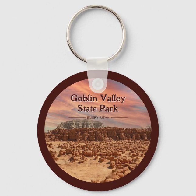 Goblin Valley State Park Utah Souvenir Gift Nyckelring (Framsida)