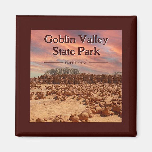 Goblin Valley State Park Utah Souvenir Magnet (Framsidan)