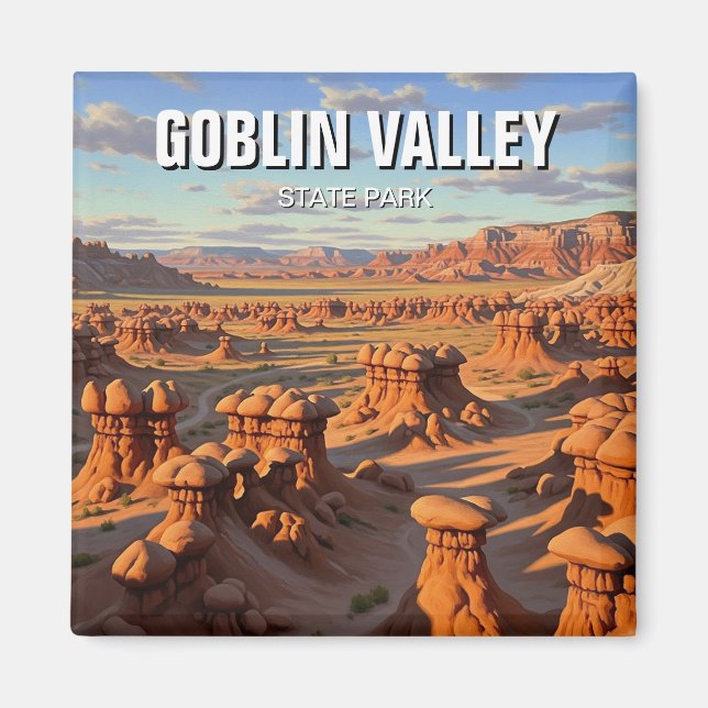 Goblin Valley State Park Utah Sunset Magnet (Framsidan)