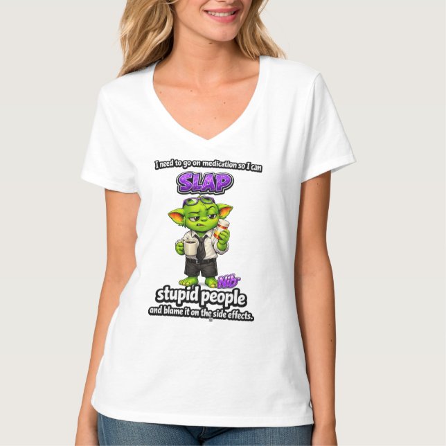 Goblinantics™, Nib™ Behöver Sin Medicin T-shirt (Framsida)