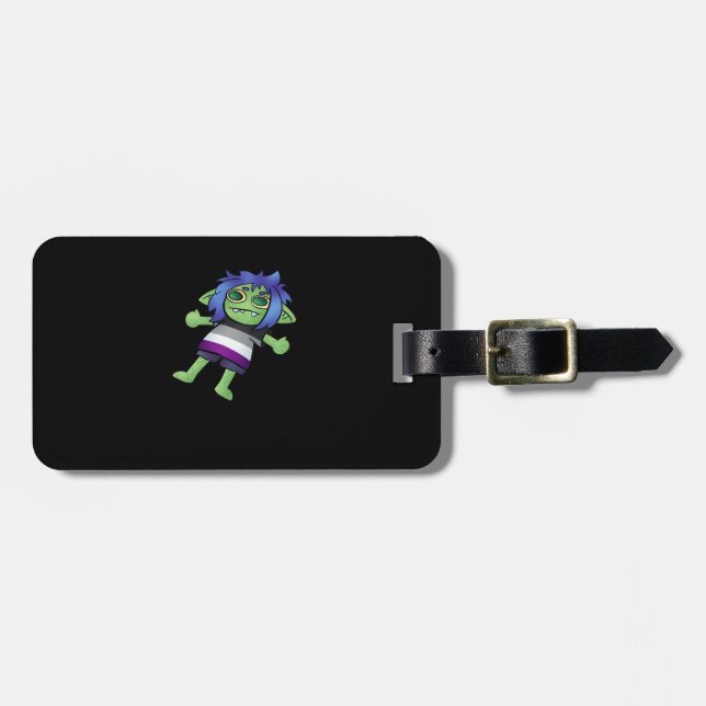 Goblincore Asexual Pride Goblin Classic Bagagebricka (Horisontell Framsida)
