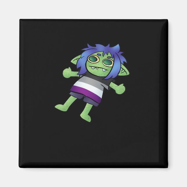 Goblincore Asexual Pride Goblin Classic Magnet (Framsidan)
