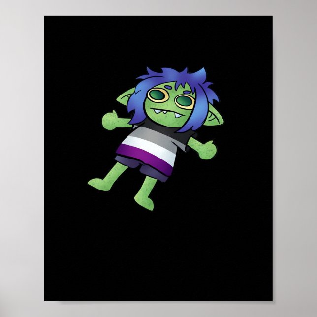 Goblincore Asexual Pride Goblin Classic Poster (Framsidan)