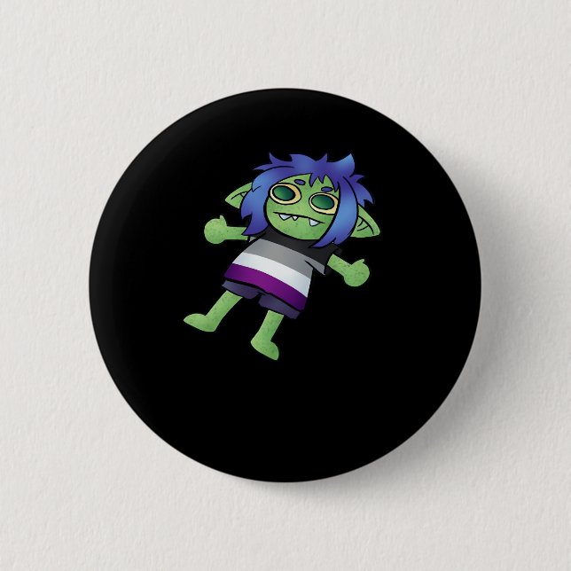 Goblincore Asexuell Stolthet Goblin Classic Knapp (Framsida)