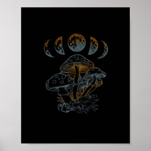 Goblincore Estetik Akademia Cottagecore Svamp Poster