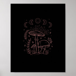 Goblincore Estetik Akademia Cottagecore Svamp Poster