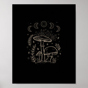 Goblincore Estetik Akademia Cottagecore Svamp Poster