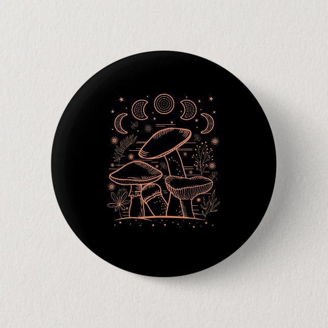 Goblincore Estetisk Svamp Fungi Akademi Knapp (Framsida)