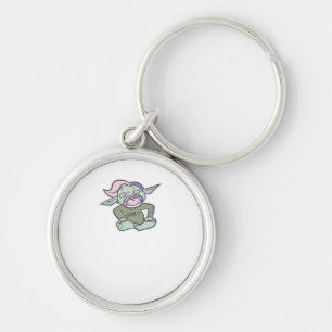 Goblincore Fart Goblin Classic Rund Silverfärgad Nyckelring
