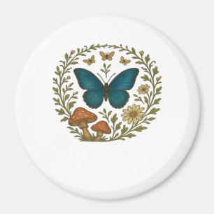 Goblincore Fjäril Fairycore Botanisk Klänning C Magnet