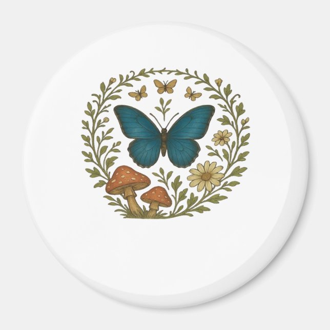 Goblincore Fjäril Fairycore Botanisk Klänning C Magnet (Framsidan)