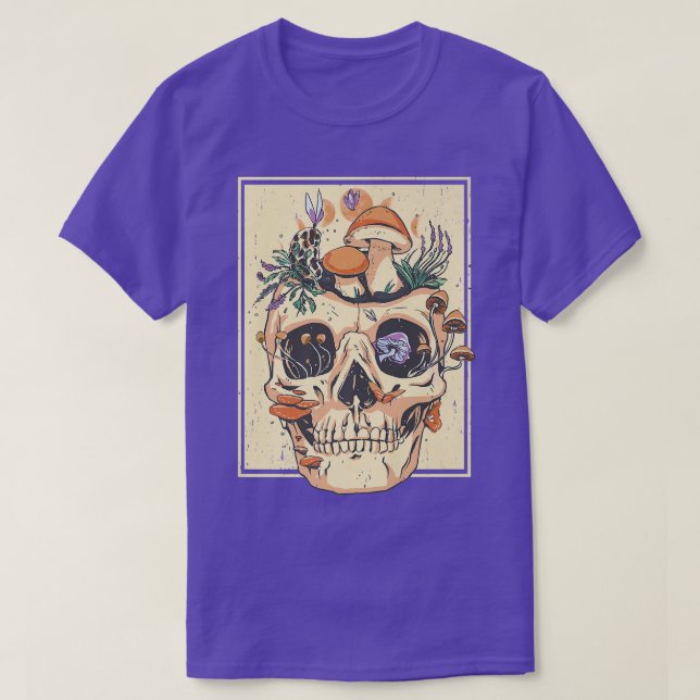 Goblincore Flowers Skeleton Natur  T Shirt (Design framsida)