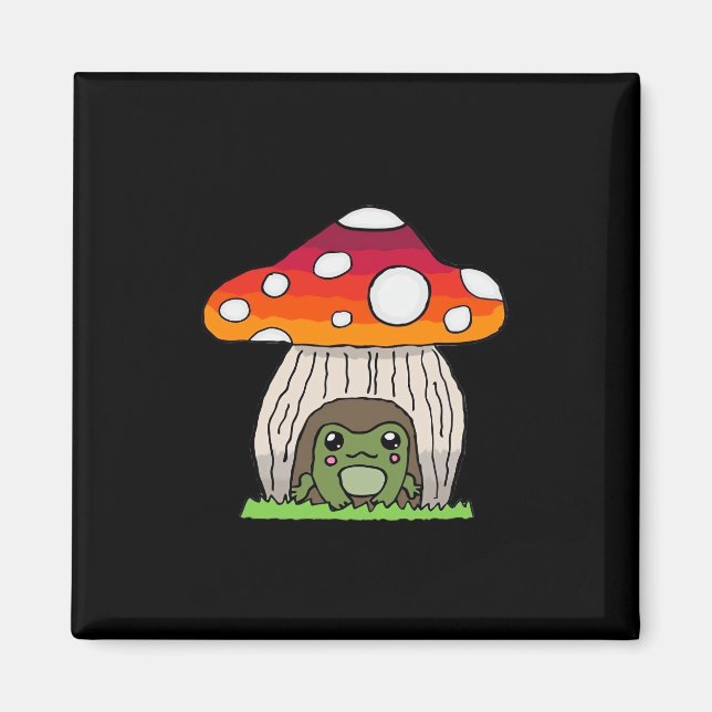 Goblincore Groda Klassisk Retro Tilltalande Magnet (Framsidan)
