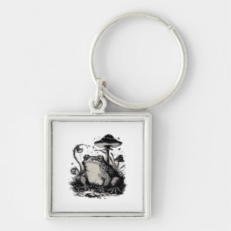 Goblincore Groda Minimal Klassisk Design Fyrkantig Silverfärgad Nyckelring