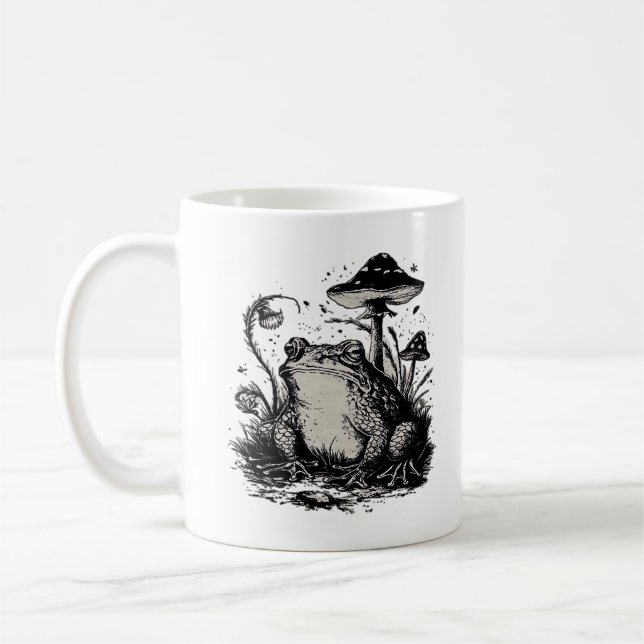 Goblincore Groda Minimal Klassisk Design Kaffemugg (Vänster)