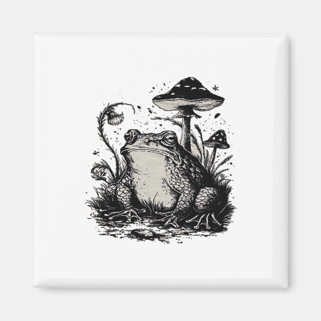 Goblincore Groda Minimal Klassisk Design Magnet (Framsidan)