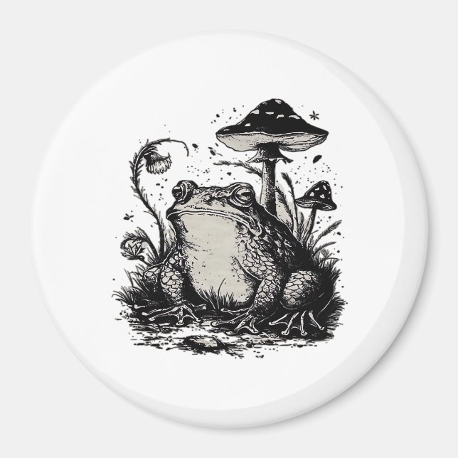 Goblincore Groda Minimal Klassisk Design Magnet (Framsidan)