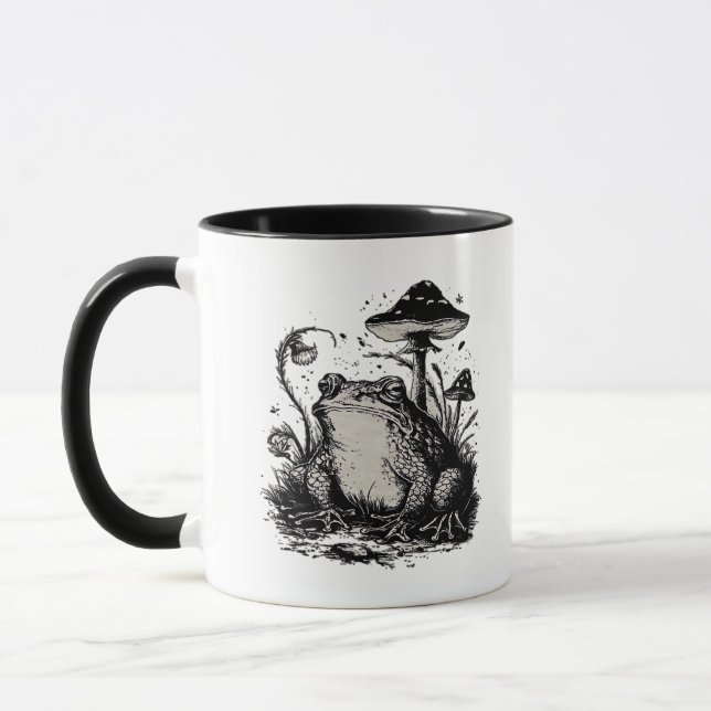 Goblincore Groda Minimal Klassisk Design Mugg (Vänster)