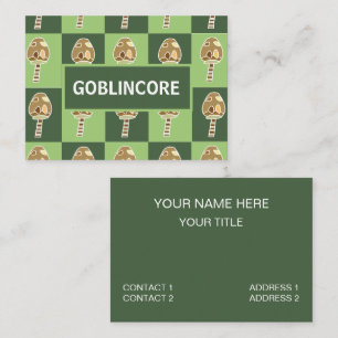 Goblincore Mushroom Grönt Checkated Goblincore Visitkort