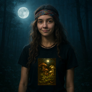 Goblincore Svampar, Sniglar & Groda I Månsken T Shirt