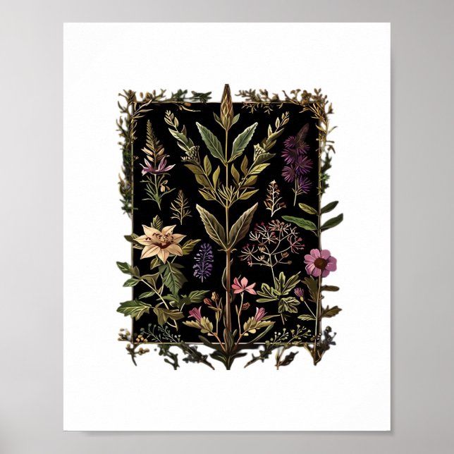 Goblincore Victorian Häxa Örter Klassisk Poster (Framsidan)