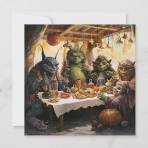 👻 "Goblins & Grub Gathering"! 🍽️ 👻 Halloween Inbjudningar