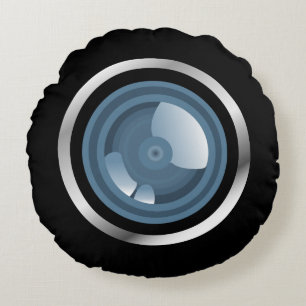 Gocha! Camera Lens Round Pillow Rund Kudde