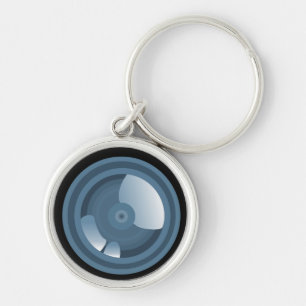 Gocha! Kamera Lens Keychain Rund Silverfärgad Nyckelring