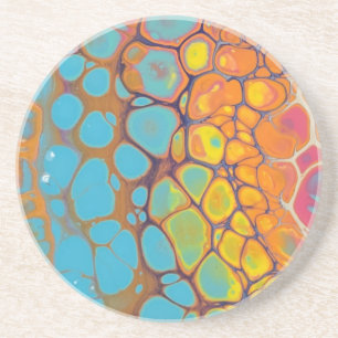 God Abstrakt Gult Orange Teal Bubly Underlägg