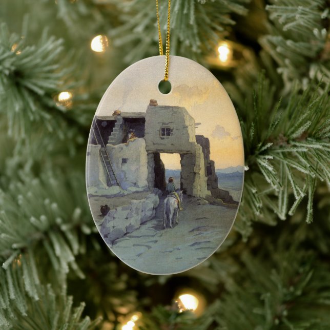 God afton, Pueblo of Walpi av Marion Kavagh Wachte Julgransprydnad Keramik (Träd)