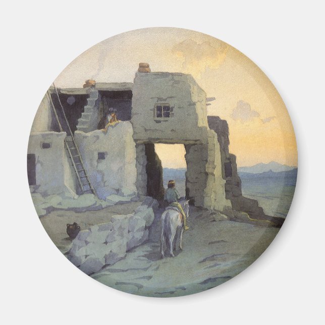 God afton, Pueblo of Walpi av Marion Kavagh Wachte Magnet (Framsidan)