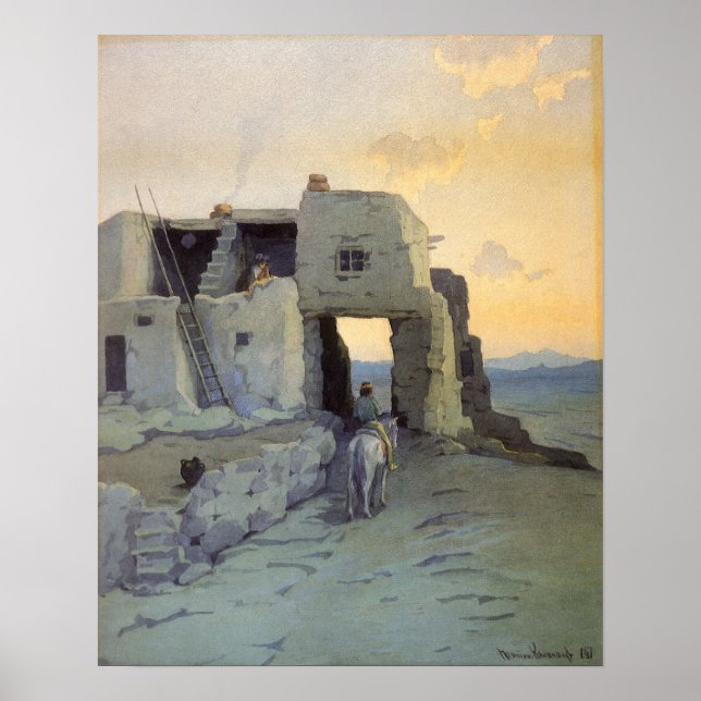 God afton, Pueblo of Walpi av Marion Kavagh Wachte Poster (Framsidan)