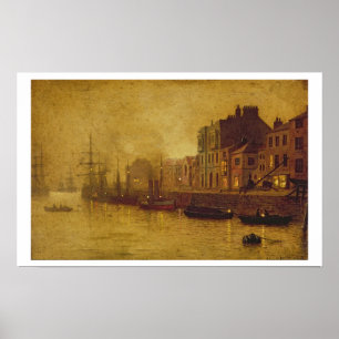 God afton, Whitby Harbour, 1893 (olja ombord) Poster