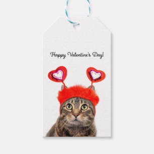 God Alla hjärtans dag för alla Tabby katt Presentetikett