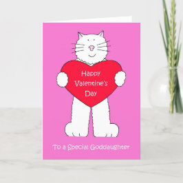 God Alla hjärtans dag Goddotters Tecknad Cat Helgkort