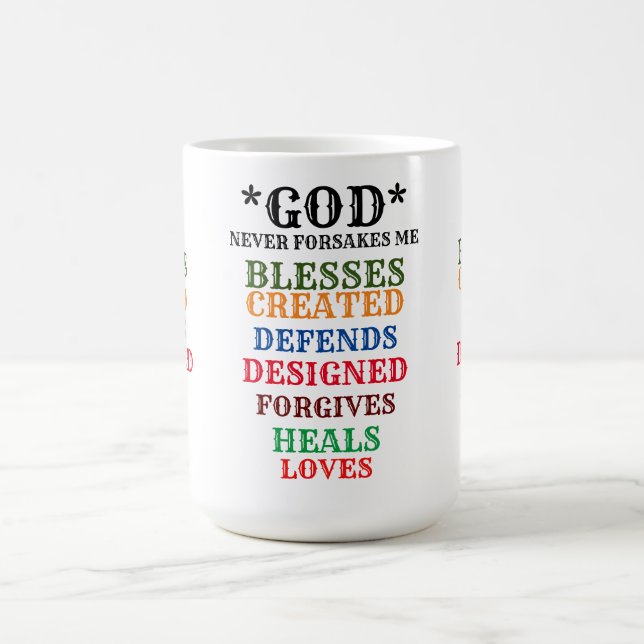 "GOD ALVER FORSAKES ME" Latte Mugg (Center)