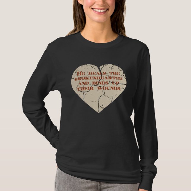 God and Christian Psalm 1473 Healing Heart Jesus C T Shirt (Framsida)